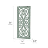 Distressed Hand-Carved Seafoam Green Wood Wall Medallion Panel, 16x36